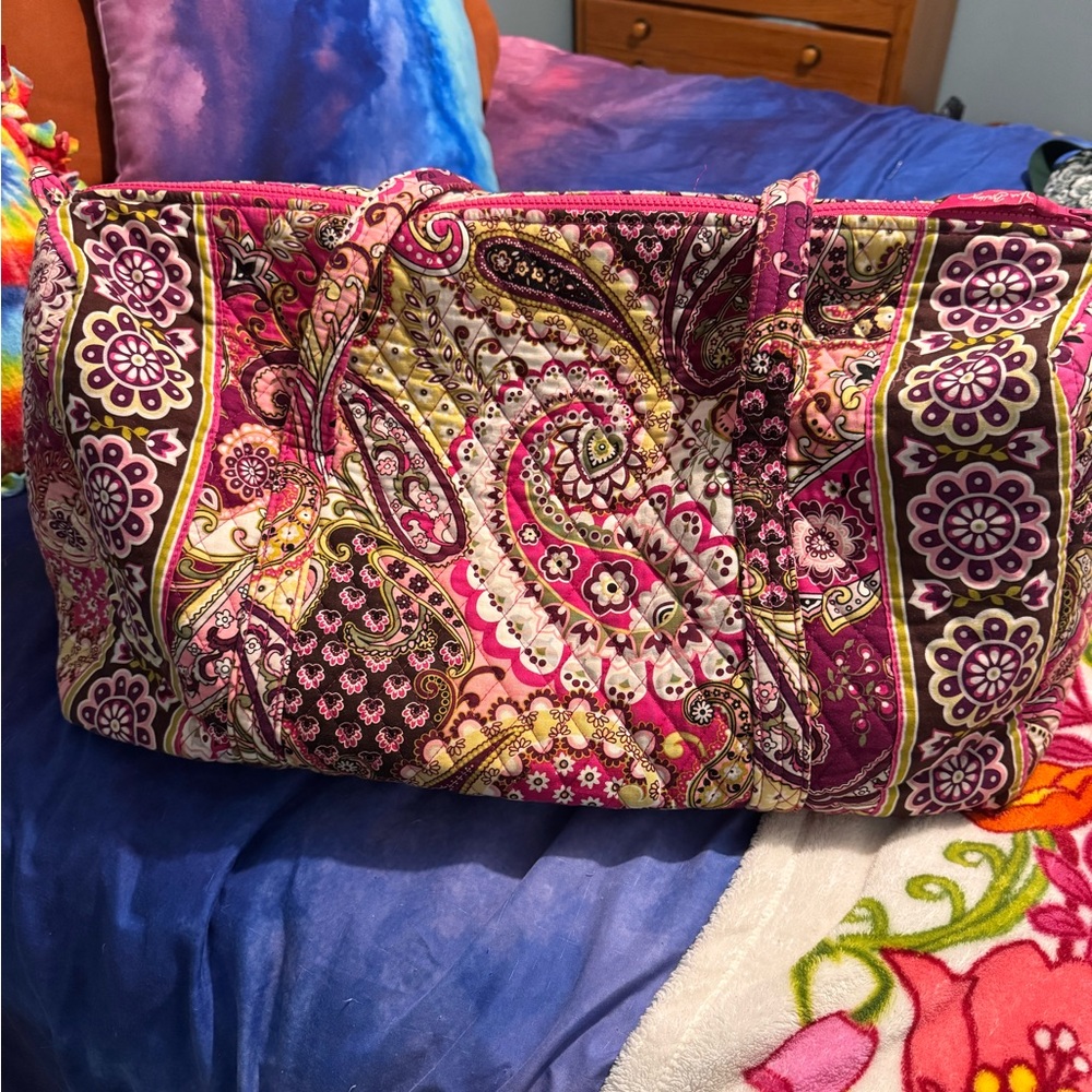 Vera Bradley Pink and Purple Paisley Tote